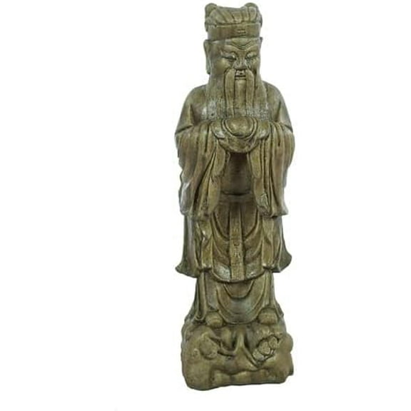 Solid Rock Stoneworks Chinese Elder Concrete Statue - 24" Tall - Sage Color