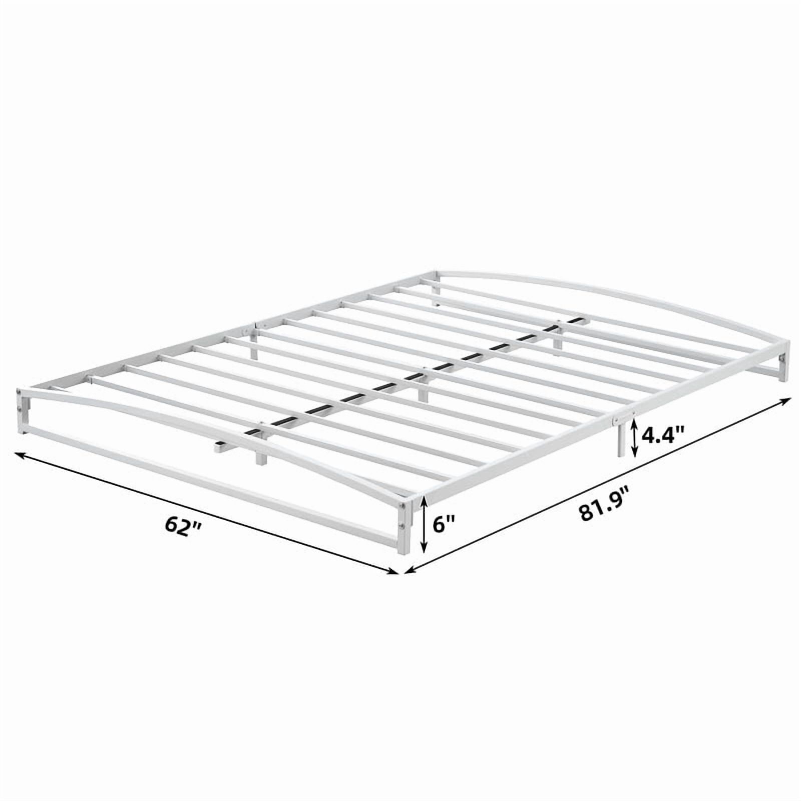 Eastvita 6" Low Profile Queen Bed Frame, Heavy Duty Metal Platform, Sturdy Steel Slats, White