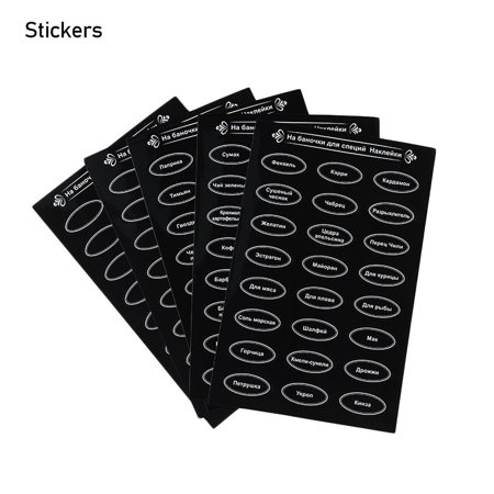 120PCS Handwritten Kitchen Organization Seasoning Boxes Tags Self-Adhesive Chalkboard Decal With Marker Pen Spice Jar Stickers Russian Pantry Labels STICKERS