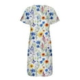 thumbnail image 6 of Awdenio Casual Dresses for Women Summer Short Sleeve Casual Dresses V-Neck Floral Party Dress with Pockets, 6 of 6