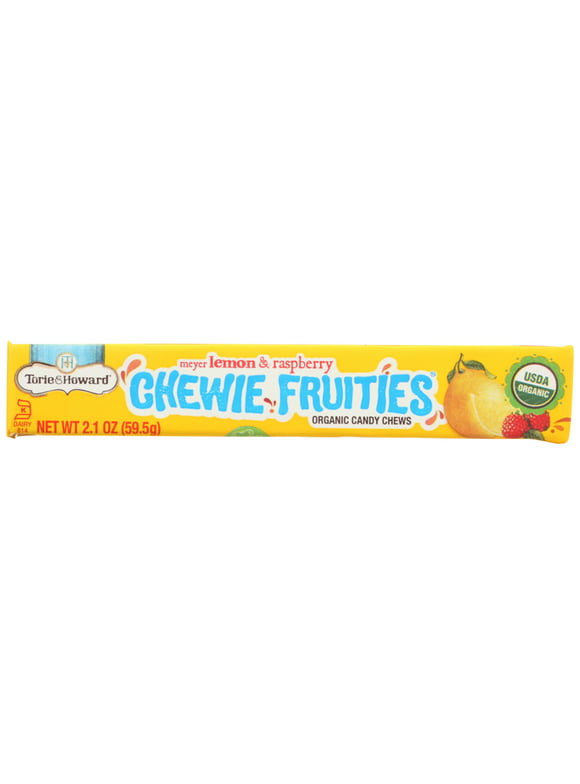 Torie And Howard , Chewy Fruities Organic Candy Chews , Lemon And Raspberry, 2.1 Oz, Pack Of 18
