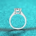 thumbnail image 4 of Sparkling Princess Cut Moissanite Rings Women 2 Carat D Color VVS1 Clarity S925 Sterling Silver Lab Created Diamond Rings Anniversary Wedding Promise Ring with Certificate, 4 of 7
