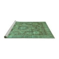 thumbnail image 2 of Ahgly Company Machine Washable Indoor Round Abstract Turquoise Blue Modern Area Rugs, 8' Round, 2 of 4