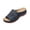 Dark Blue, variant on Xugsiok Wedge Sandals for Women Fashion Casual Summer Solid Color Hollow Out Floral Round Open Toe Shoes