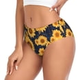 thumbnail image 2 of Fotbe Navy Blue Plaid Sunflower Calzones Estampados para Mujer – Ropa Interior de Algodón, Cómoda, Suave y Elástica-Large, 2 of 6