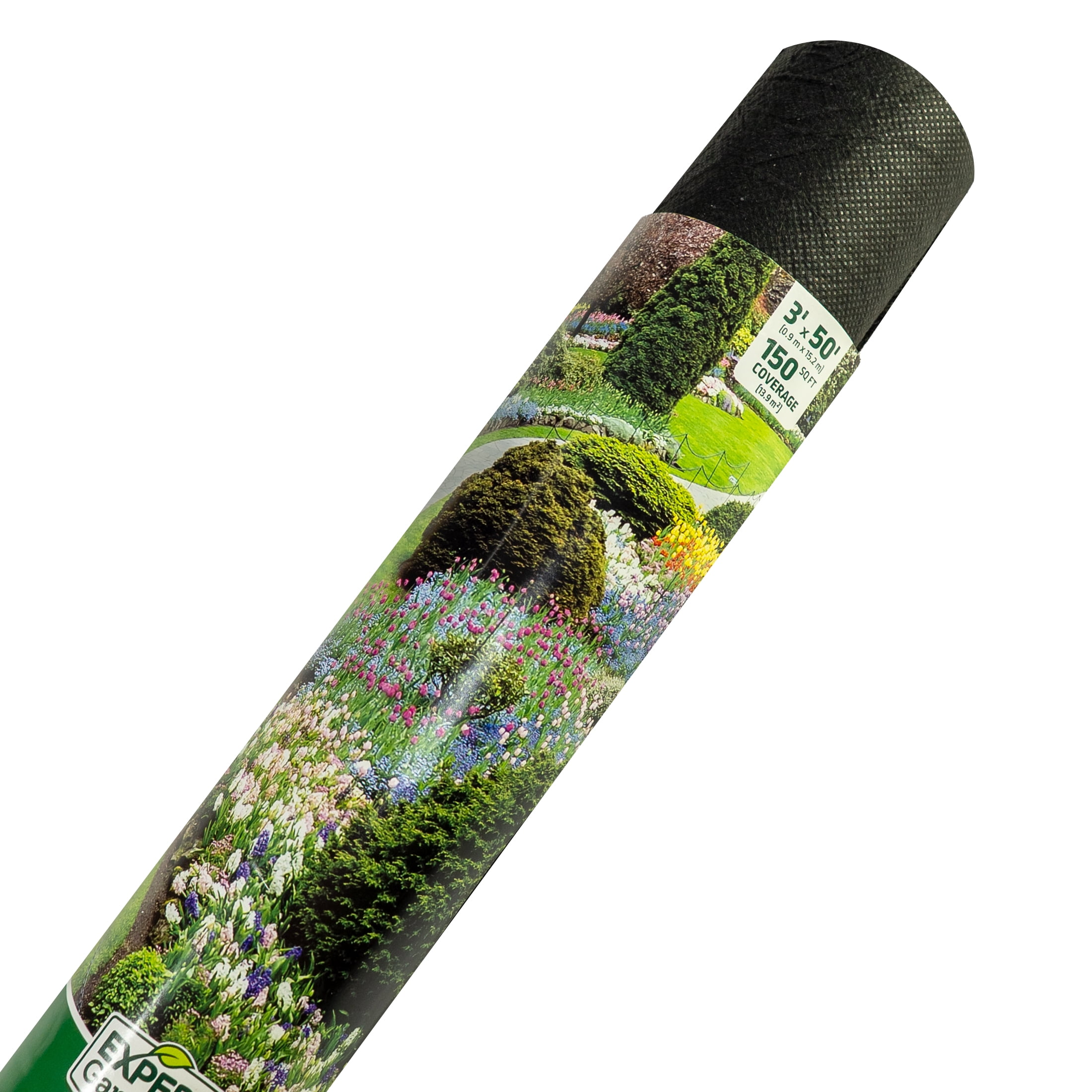 Expert Gardener 3' x 50' Black Weed Barrier Fabric with UV Protection, 3 feet Wide and 50 feet Long