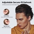 thumbnail image 2 of Auriculares inalámbricos Bluetooth de conducción ósea única con ganchos para micrófono, impermeables, de larga duración, para entrenamiento, deportes, correr, Android, iOS, sin tapón auditivo, rojo, 2 of 7