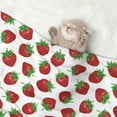thumbnail image 2 of Naloa Hand Drawn Strawberry Dog Blanket, 3 Sizes Cat Blanket for Indoor Cats Large Medium Small Dog Gifts-Medium, 2 of 8