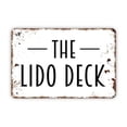 thumbnail image 1 of (Metal de aluminio) Letrero de metal The Lido Deck Letrero de metal de estilo rústico moderno y contemporáneo Letrero de metal para pared Tamaño: 16 x 12 pulgadas, 1 of 4