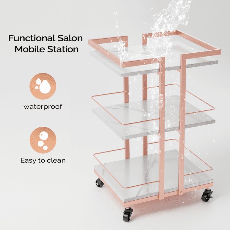 OmySalon Esthetician Cart, Rolling Trolley, Tray Station for