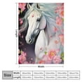 thumbnail image 4 of BCIIG White Horse Throw Blanket Girls Pink Floral Farmhorse Fleece Blanket Kids Adults Wild Animal Design Sherpa Blanket for Bed Sofa Chair Bedroom Decor Wildlife Plush BlanketThrow  50x60in, 4 of 6