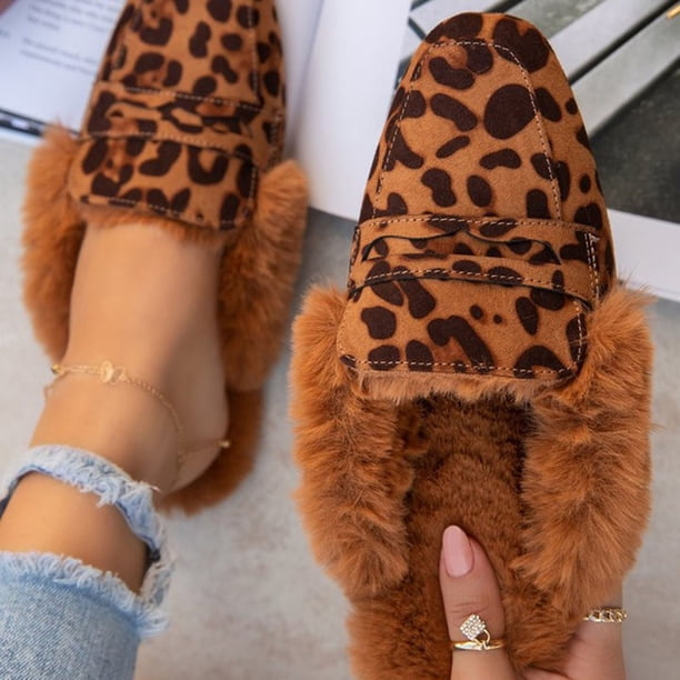 Zapatos planos de invierno para mujer, pantuflas peludas, sandalias de felpa, toboganes peludos acogedores, zapatos de casa suaves y cálidos Wmkox8yii hj789