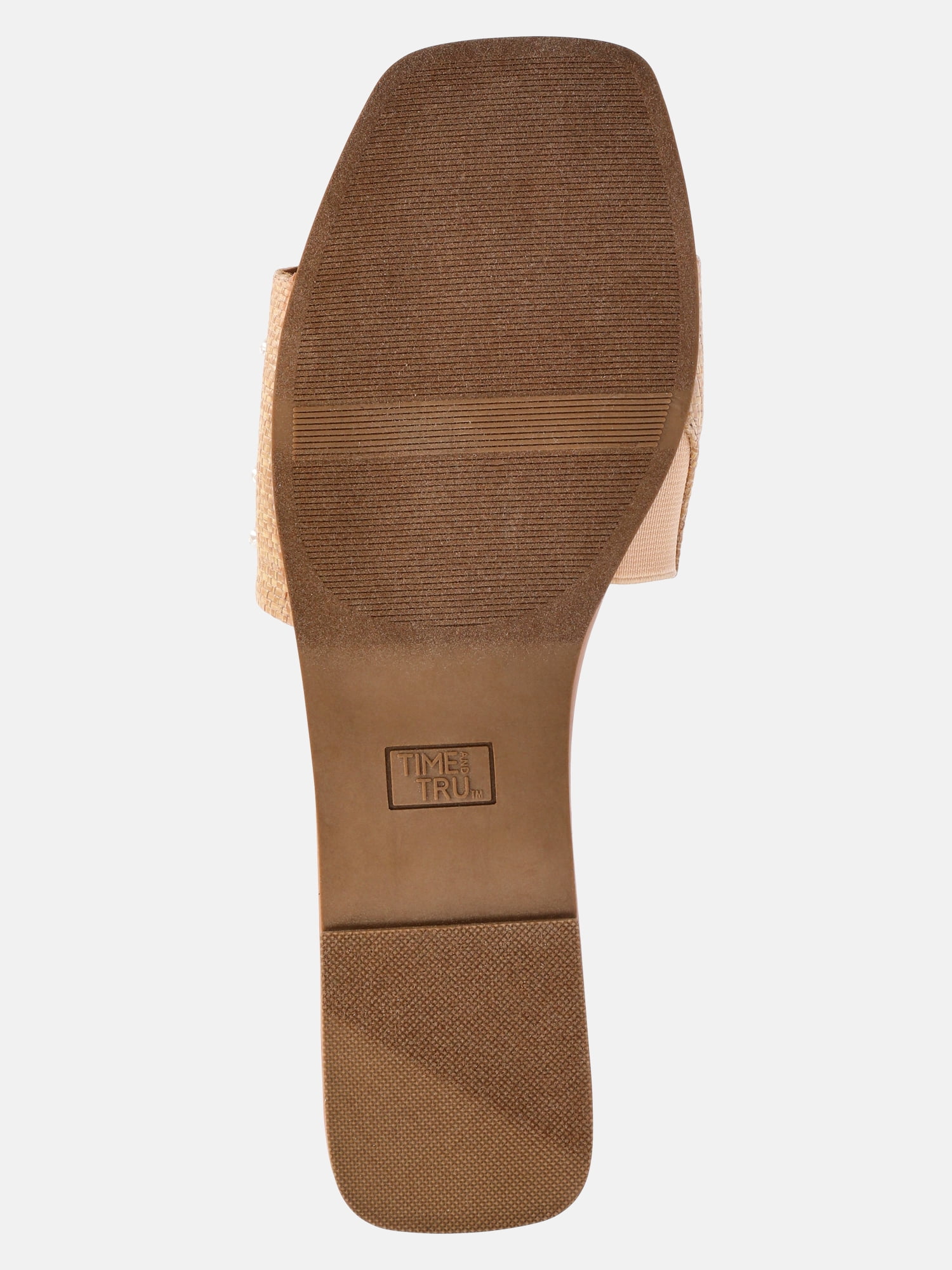 Time and Tru Women's Raffia Shell Slide Sandals