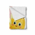 thumbnail image 2 of Easter Soft Flannel Fleece Blanket, Daffodil Flower Petal and 2 Chicks in Cracked Egg Cartoon Nursery Themed Print, Cozy Plush for Indoor and Outdoor Use, 50" x 60", Pink and Yellow, by Ambesonne, 2 of 6