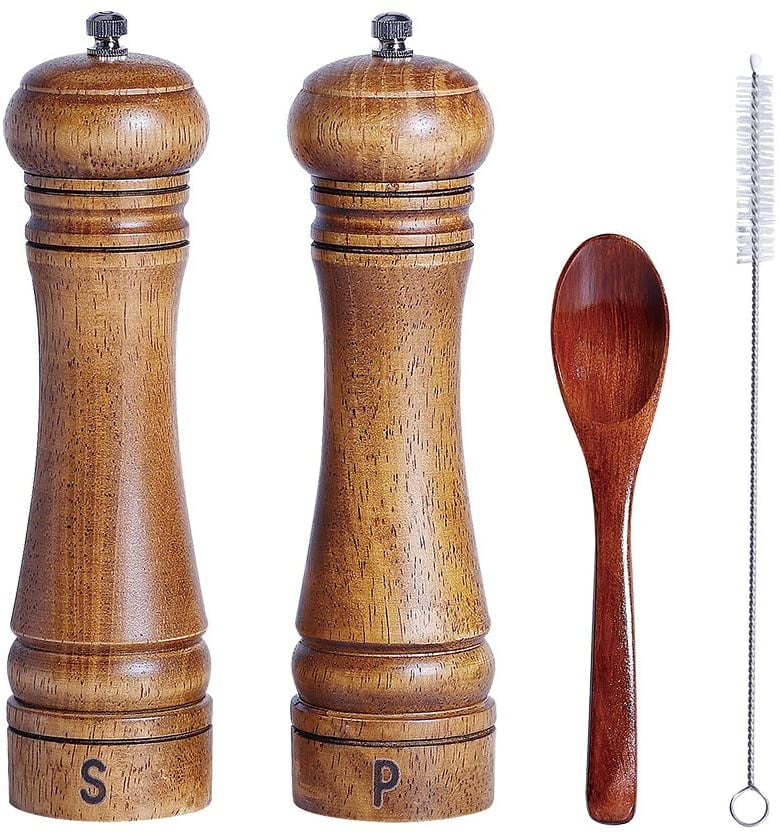 wooden salt and pepper set