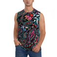 thumbnail image 2 of Fotbe Men's Paisley Print Men's Sleeveless Muscle Tank Tops Casual T-Shirts for Gym Workout Beach-X-Large, 2 of 8