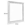 thumbnail image 4 of Square Wooden Frame Mirror with Grain Details, Dark Gray and Silver - Saltoro Sherpi, 4 of 5