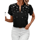 thumbnail image 3 of Tops Elegantes de Verano con Cuello en V y Corta para Mujer Negro XL, 3 of 7