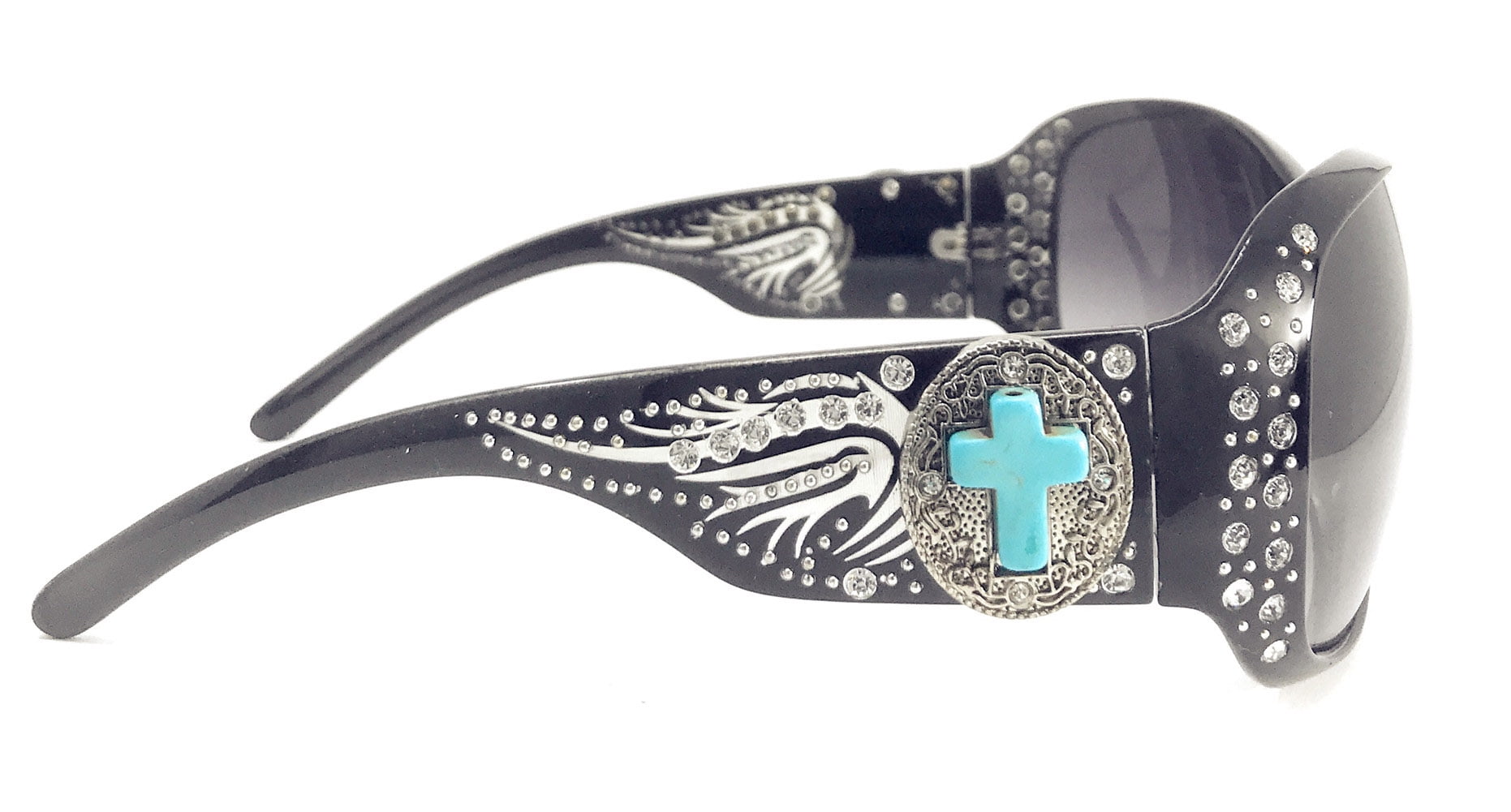 Texas West Sunglasses with Turquoise Agate Cross Concho and  display picture 1