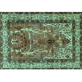 thumbnail image 1 of Ahgly Company Indoor Rectangle Persian Turquoise Blue Traditional Area Rugs, 7' x 9', 1 of 4
