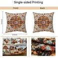 thumbnail image 4 of Boho Pillows Covers 16x16 Inch Set of 2 Bohemian Vintage Carpet Pattern Throw Pillows Blue Brown Ethnic Floral Medallion Decorative Cotton Linen Outdoor Cushion Cases for Home Sofa Living Room Couch, 4 of 6