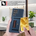 thumbnail image 2 of SaniMore Wallet Case for Samsung Galaxy S22 Ultra 6.8" 2022 Release, PC Back Shell PU Leather RFID Blocking Card Slot Hand Rope Shockproof Anti-drop Hybird Cover, Darkblue, 2 of 6