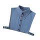 thumbnail image 5 of Cuello falso desmontable elegante traje profesional mitad superior mitad camisa blusa Azul, 5 of 8