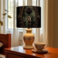 thumbnail image 6 of Gothic Linen Drum Lampshades Black Rose Gothic Ornate Vintage Frame Elegant Dark Flower 13"x13"x10" Light Shade for Table Lamps Floor Lamp Shades Lampshade Replacement Assembly Required, 6 of 8
