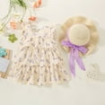 thumbnail image 2 of Rrunsv Dresses for Kids Girls Summer Dress Elegant Puff Short Sleeve Crew Neck Casual A-line Sundress Purple,9, 2 of 5