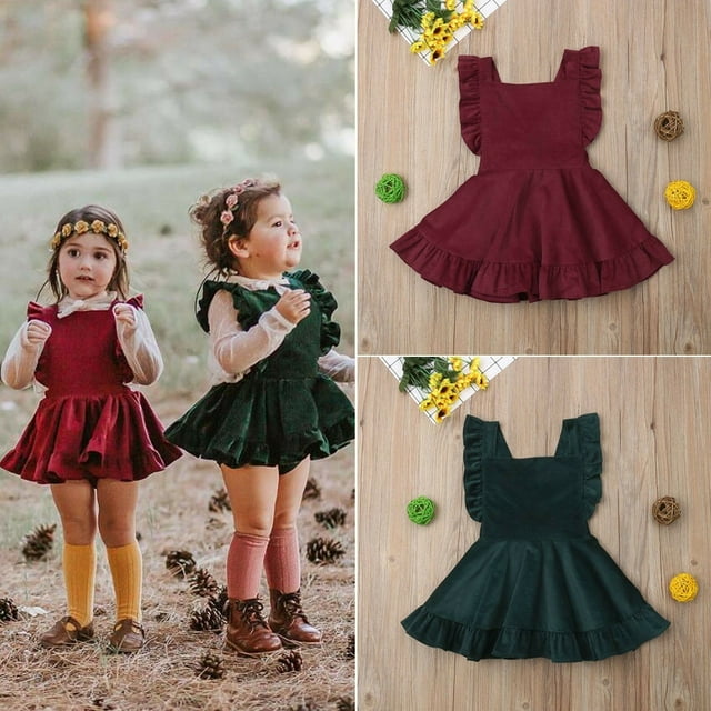 Newborn Toddler Kids Baby Girls Princess Dress Ruffle Party Skirt Backless Tutu Sundress