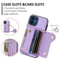 thumbnail image 2 of Wallet Case for iPhone 11, Classic Lychee Texture PU Leather Purse Case with Accordion Card Slots, Protective Crossbody Flip Cover with Zipper Shoulder Strap Lanyard for iPhone 11, Purple, 2 of 8