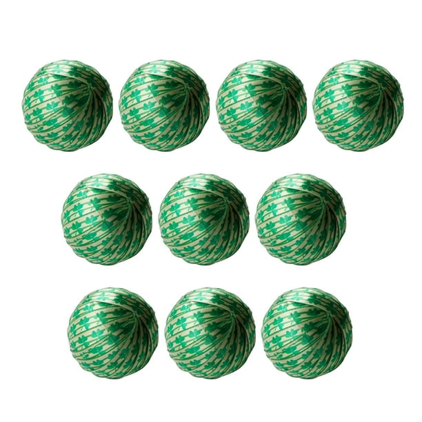 Cateissary 10 Uds. De bolas para el Día de San Patricio, bola colgante de tréboles, accesorios divertidos de búfalo verde, suministros para Type6 NO6