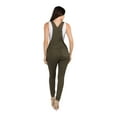 thumbnail image 2 of American Bazi Women's Button Down Slim Fit Color Denim Overalls RJHO926 - Olive - Large, 2 of 4