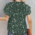 thumbnail image 5 of Zhouzou Women's Casual V Neck Floral Print Smocked Short Sleeve Chiffon Blouses Bohemian Top Shirts, 5 of 5