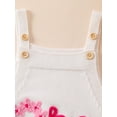 thumbnail image 4 of TheFound Baby Girl Sweater Romper Sleeveless Button Down Letter Embroidery Jumpsuit Infant Toddler Overalls, 4 of 9