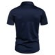 thumbnail image 4 of Blusa y camisa de manga corta con cuello vuelto para hombre, estilo informal de negocios, color liso, con solapa y botones, a la moda, de manga corta, 4 of 5