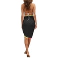 thumbnail image 6 of Douhoow Women Beach Sarongs Sheer Mesh Colorful Pompom Tassel Wrap Skirt Bikini Cover Up, 6 of 6