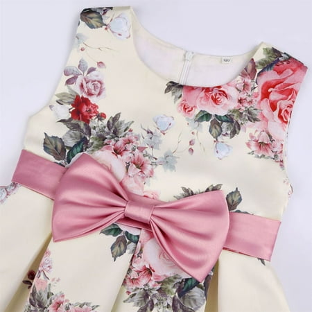 

nsendm Toddler Kids Girls Floral Flowers Prints Sleeveless Beach Straps Dress Princess Clothes Toddler Girls Dress Dress Pink 2 Years