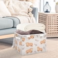 thumbnail image 3 of Yayeee Collapsible Cube Storage Bin with Lid Fabric Closet Decorative Basket with Handles, Cartoon Bear, 3 of 7