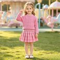 thumbnail image 2 of WXFAZCVU Girls 2 Piece Outfits Crewneck Sweater Top and Skirts Fall Fashion Clothes Going Out Size 3-4 Years, 2 of 5