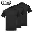 thumbnail image 2 of dPois 3Pcs Men's Basic Slim Fit Solid Color Mock Turtleneck Pullover Tops Short Sleeve T-Shirts Black XXL, 2 of 4