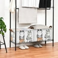 thumbnail image 3 of Yayeee Foldable Storage Basket for Shelves with Handles Waterproof Cloth Bins, Gray Cute Chubby Cat, 3 of 7