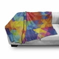 thumbnail image 3 of Digital Soft Flannel Fleece Blanket, Abstract Colorful Image Mosaic Blurry Bee Hive Like Geometric Lines Image Artwork, Cozy Plush for Indoor and Outdoor Use, 60" x 80", Multicolor, by Ambesonne, 3 of 6