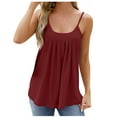 thumbnail image 3 of UYISJ Summer Tank Tops for Women Pleated Spaghetti Strap Camisole Loose Fit Casual Eyelet Sleeveless Shirts, 3 of 5