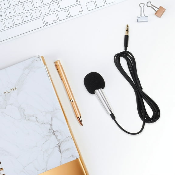 FUTUREORYY 1Set Mini Microphone for Music Recording with Condenser Technology and 3.5mm Plug in Silver