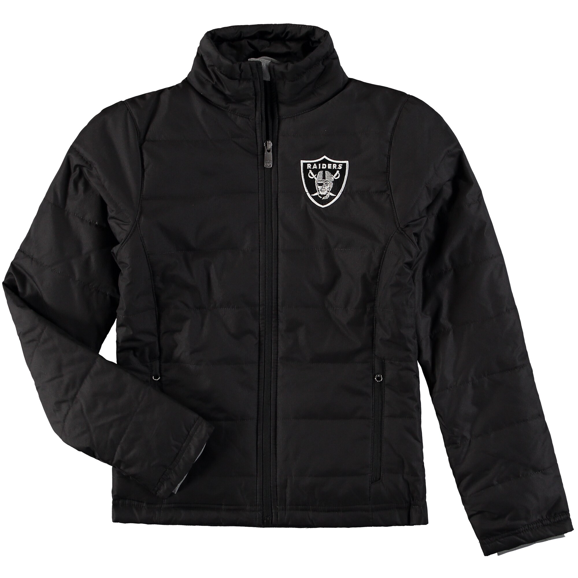 Las Vegas Raiders Girls Youth Cheer Squad Ultra Lite Full-Zip Jacket - Black - Walmart.com