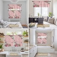 thumbnail image 6 of Pink Spring Floral Kitchen Curtains Sets for Windows 36 Inch Length, Watercolor Flowers Butterfly Checkered Rod Pocket Window Treatments Tier Curtains and Valances Set for Bedroom/Bathroom, 6 of 8