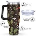 thumbnail image 3 of 40oz Colorful Botanical Mushroom Stainless Steel Flip Straw Tumbler Spill Proof Travel Cup Double Wall Vacuum Insulated Coffee Mug with Top Handle, 3 of 6