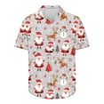 thumbnail image 3 of Camisas de Manga Larga para Hombres, Botón de Impresión Blusa de Cuello, Camisa de Poliéster de Moda Casual, 3 of 5