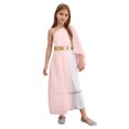 thumbnail image 1 of TTAO Robe de Princesse Grecque pour Filles Enfants Grèce Antique Dieu Rome Égypte Robe Longue Maxi Épaule Unique Rose 14, 1 of 7